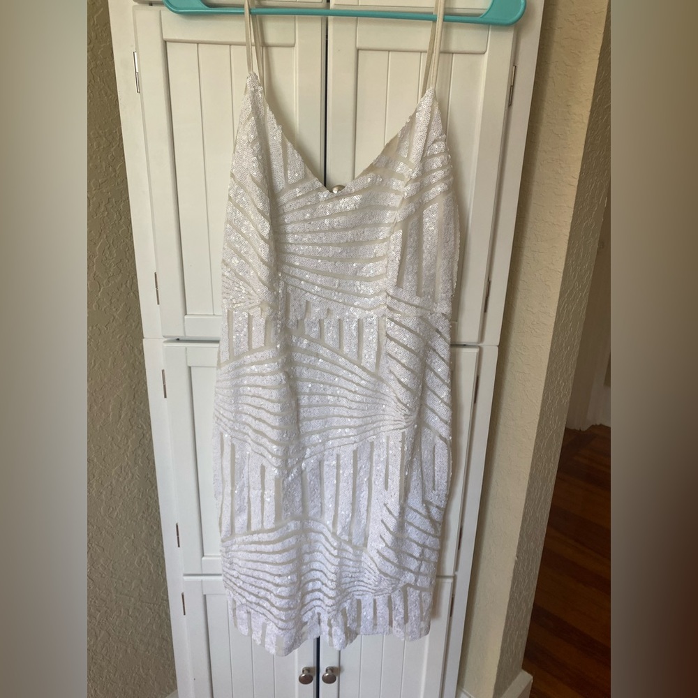White sequin dress